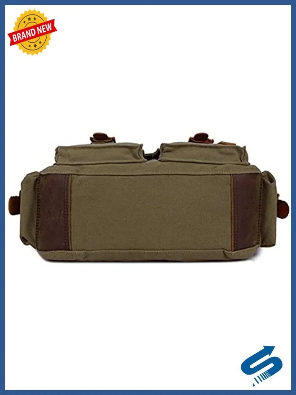 Vintage Military Leather Canvas Messenger Bag Laptop